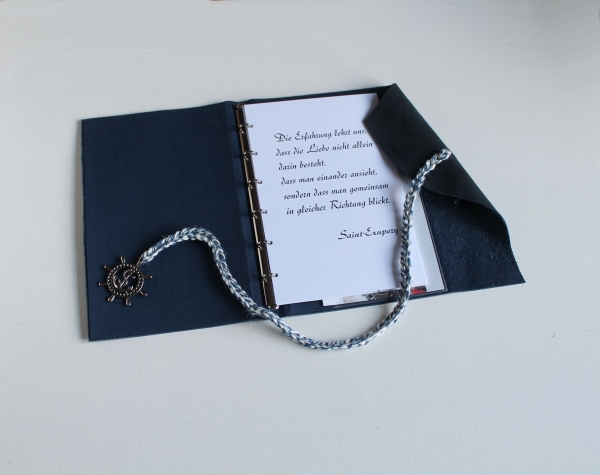 Stammbuch "Maritime",  aus dunkelblauem Büffelleder